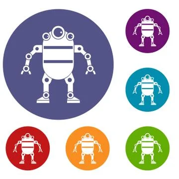 Robot icons set イラスト素材
