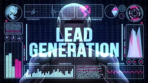 Robot includes a futuristic user interface with the word international Stock Footage 83914603