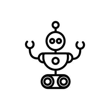 Robot industrial technology character artificial machine linear design Stock Illustration