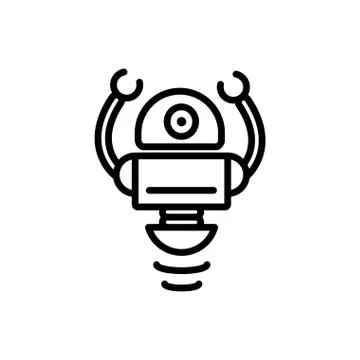 Robot intelligence technology character artificial machine linear design Stock Illustration