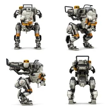 Robot isolated 3D rendering Stock Illustration