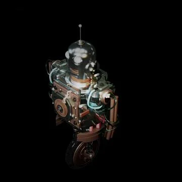 Robot isolated on black background Stock Illustration