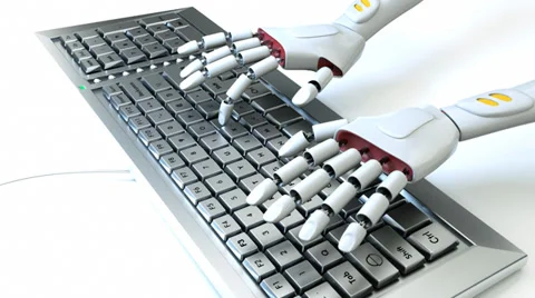 Robot with keyboard Stock Footage 36862780
