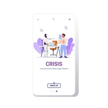 Robot kicked human away from work modern robotic character replacing business Stock Illustration