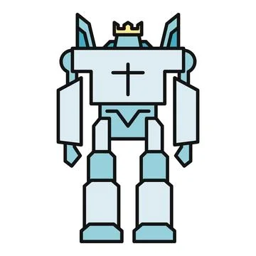 Robot king icon for technology and future concepts Stock Illustration