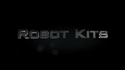 Robot Kits title 3D metal text on black alpha channel background Stock Footage 301265527