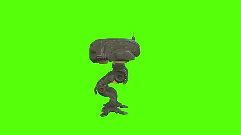 Robot Landing Green Screen Animation 4k Rendering Video stock 263273404
