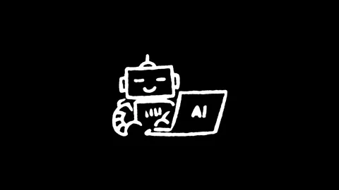 Robot Laptop Computer Icon Stock Footage 347766489
