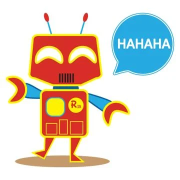 Robot Laughing Stock Illustration