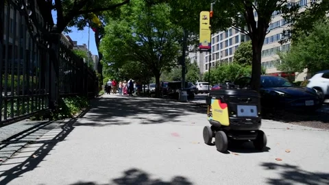 Robot leads Colombians to vote May 30, 2026 in Washington DC Video stock 335965660