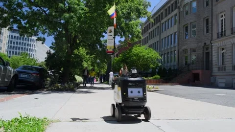Robot leads Colombians to vote May 30, 2026 in Washington DC Video stock 335965670