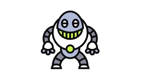 Robot led smile Stock Footage 326114339
