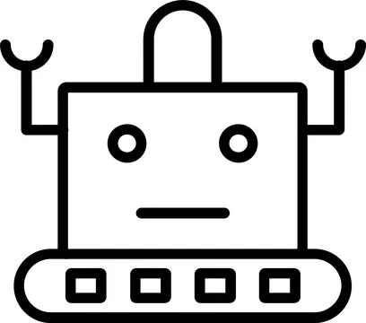 Robot  Line Icon Design Stock Illustration