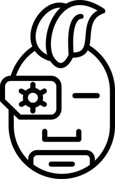 Robot Line Icon Design Stock Illustration