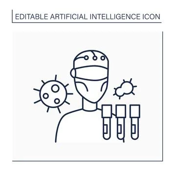 Robot line icon Stock Illustration