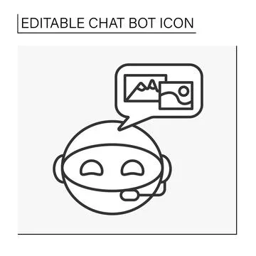 Robot line icon Illustrazione stock