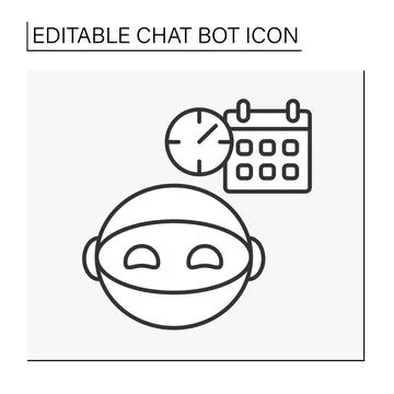 Robot line icon Stock Illustration