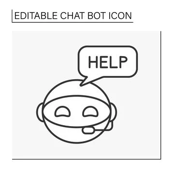Robot line icon Illustrazione stock