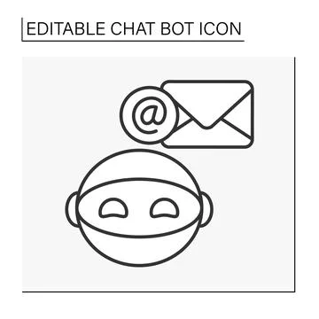 Robot line icon Stock Illustration