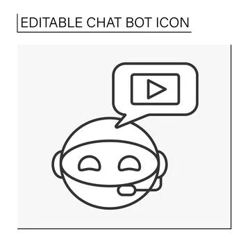 Robot line icon Illustrazione stock