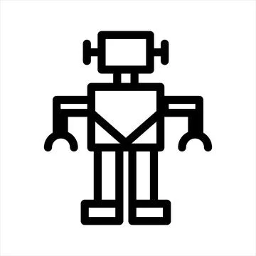Robot line icon vector illustration isolated on white background Stock Illustration