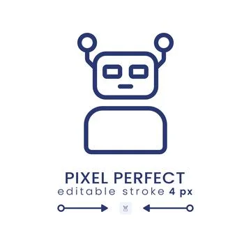 Robot linear desktop icon Stock Illustration