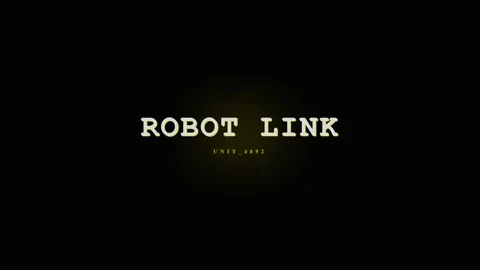 Robot Link Title Screen with Futuristic Font and Dark Background Stock Footage 331568490
