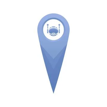 Robot location gradient logo design template icon Stock Illustration