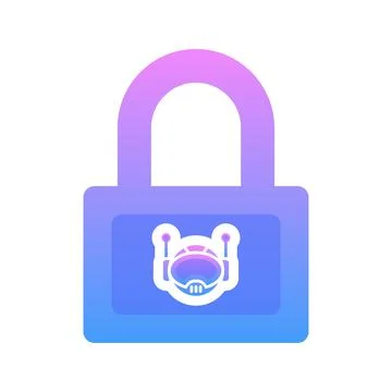 Robot lock gradient logo design template icon Stock Illustration