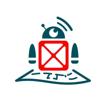 Robot logistics sign Stock Illustration