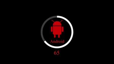 Robot logo animation with loading circle. Robot logo red digital assistant .. Stock Footage 337619169