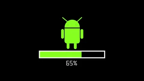 Robot logo animation with progress bar. Robot logo green digital assistant .. Stock Footage 337619172