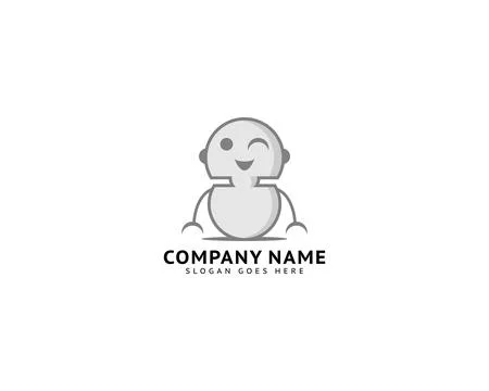 Robot logo design icon vector Stock Illustration