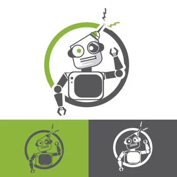 Robot logo design vector creative illustration concept Stock Illustration