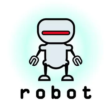 Robot logo minimal Stock Illustration
