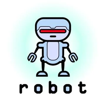 Robot logo minimal Stock Illustration