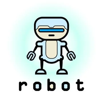 Robot logo minimal Stock Illustration