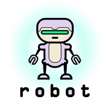 Robot logo minimal Stock Illustration
