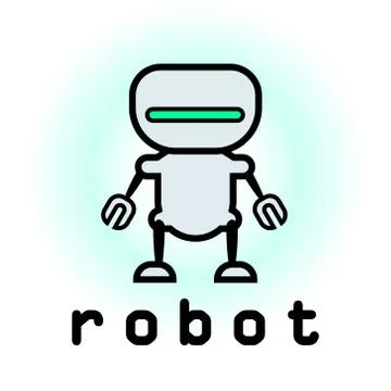 Robot logo minimal Stock Illustration