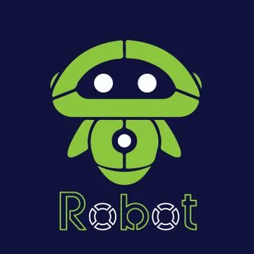 Robot Logo Template Design Stock Illustration