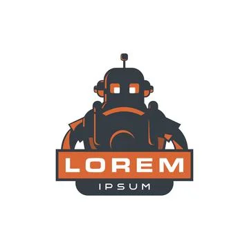 Robot Logo Template Stock Illustration