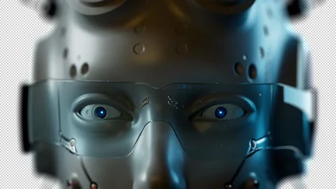 The robot looks at the information through augmented reality glasses, which r Stock Footage 237415199