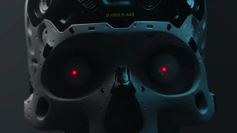 The robot looks randomly in different directions Stock Footage 235718531