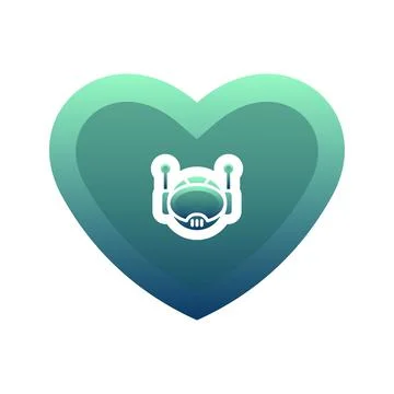 Robot love gradient logo design template icon Stock Illustration