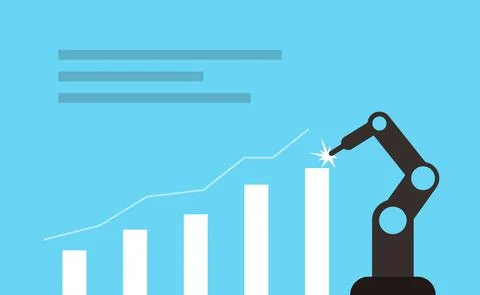 Robot machine with business, vector illustration Stock Illustration