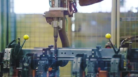 Robot machine connects metal Stock-Footage 54649423