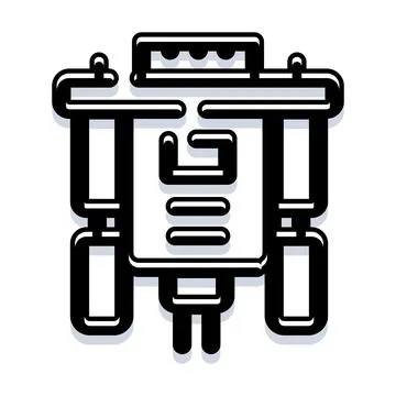 Robot machine icon representing automation and technology Illustrazione stock
