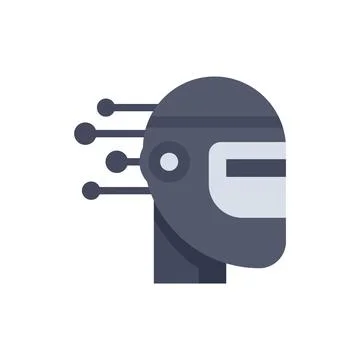 Robot machine learning icon flat isolated イラスト素材