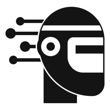 Robot machine learning icon, simple style Stock Illustration