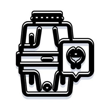 Robot machine learning process icon line art Illustrazione stock